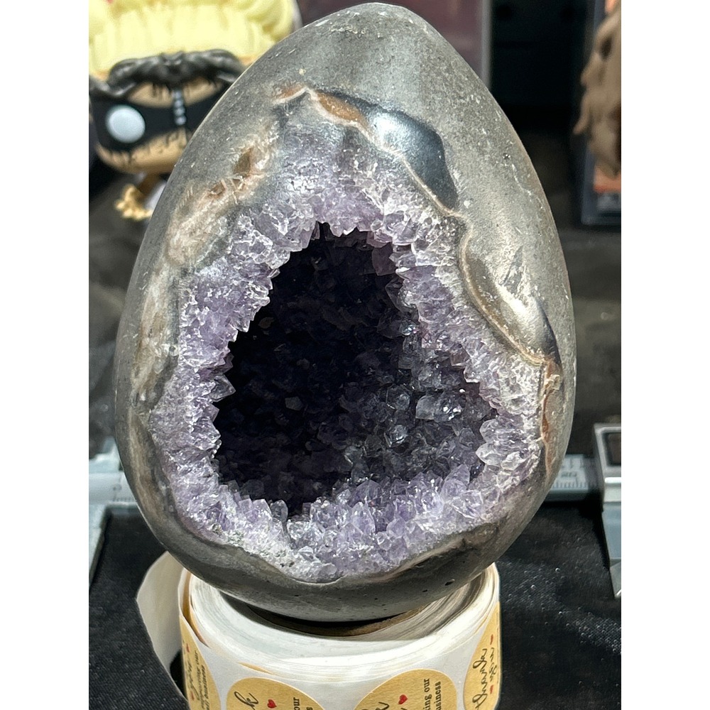 Amethyst Geode Egg Polished Crystal Specimen Purple Quartz 125mm
